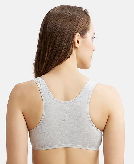 Jockey 1582 Women’s Cotton Stretch Crop Top Bra – Slip-On with Stay Fresh